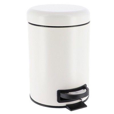 Evideco French Home Goods Soft Close Lid Round Metal Bath Floor Step Trash Can Waste Bin 3-liters-0.8-gal
