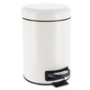 Evideco French Home Goods Soft Close Lid Round Metal Bath Floor Step Trash Can Waste Bin 3-liters-0.8-gal - 2 of 4