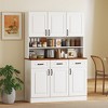 Aghana Digitals 71" White Freestanding Kitchen Pantry Cabinet with 6 Soft-Close Doors, 3 Drawers, - 2 of 4