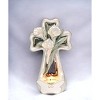 Kevins Gift Shoppe Ceramic Cala Lily Flower with Cross Tealight Candle Holder - image 2 of 3