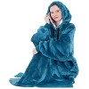 PAVILIA Faux Shearling Wearable Blanket Hoodie, Cozy Oversized Hooded Sweatshirt Adults, Warm Fleece Big Pocket - 2 of 4