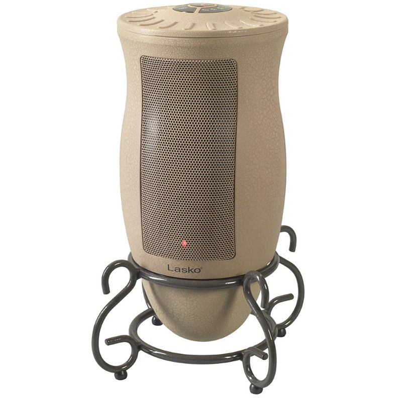 Lasko 6435 Designer Series 1500 Watt Decorative Base Oscillating Ceramic Space Heater with 3 Heat Settings and Built In Safety Features, Tan (2 Pack), 2 of 6