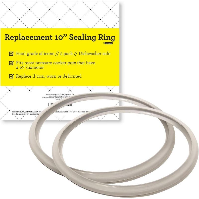 IMPRESA 2 Pack Fagor Pressure Cooker Replacement Gasket 10", Fits Most Pressure Cooker Pots with a 10" Diameter, Replacement 10" Sealing Ring, 5 of 6