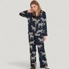 Anna-Kaci Lounge Women's Satin Zebra Print Pajama Set with Long Sleeve Button Up Shirt and Matching Relaxed Fit Pants - 4 of 4