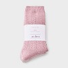 Women's Brushed Terry Lined 2pk Cozy Crew Socks - Auden™ White/Beige 4-10 - 2 of 3