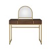 APRILSOUL Vanity Desk with Removable Mirror and Jewelry Tray, Metal-Framed, 2-Drawer Glam Station - 2 of 4
