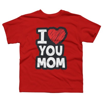 Boy's Design By Humans I Love You Mom Heart By solon2020 T-Shirt