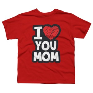 Boy's Design By Humans I Love You Mom Heart By solon2020 T-Shirt - 1 of 2