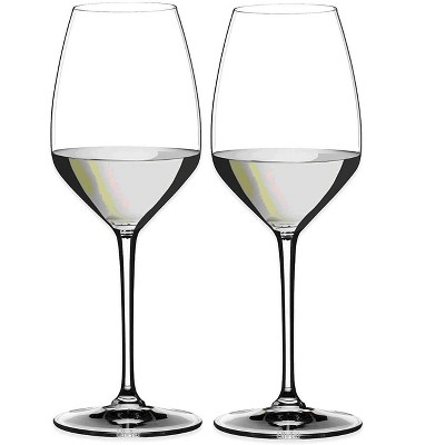 Riedel 16.25 Fluid Ounce Heart to Heart Riesling Wine Drinking Flute Clear Crystal Glass Set with Microfiber Polishing Cloth, Set of 2