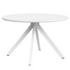 MAYEERTY 47-Inch Round Wooden Dining Table - Metal Frame, Fits 4-6 People for Kitchen, Dining & Living Room (White) - 4 of 4