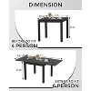 Expandable Aluminum 31"-63" Outdoor Dining Table Set for 4-6 People - Sleek Slatted Design for Patio, Garden & Deck Dark Gray - 2 of 4