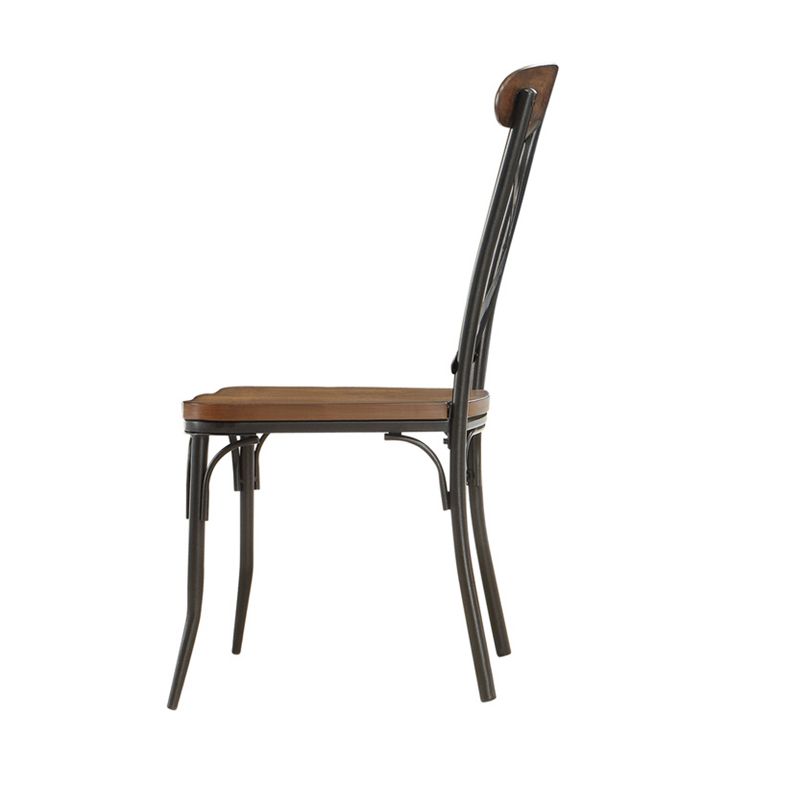 Set of 2 Mumar Side Chair Metal Frame Black/Brown - Inspire Q, 4 of 8