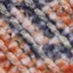 blue, burnt orange, pale blue, tan