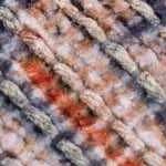 blue, burnt orange, pale blue, tan