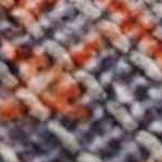 blue, burnt orange, pale blue, tan