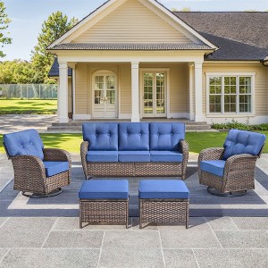 Gymojoy 5 Pieces Sofa Ottoman with Swivel Chairs - 1 of 4