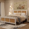 homfan Rattan Bed Frame with Headboard, Boho Cane Platform Bed Frame with Strong Metal Slat, Noise Free, No Box Spring Needed - 2 of 4
