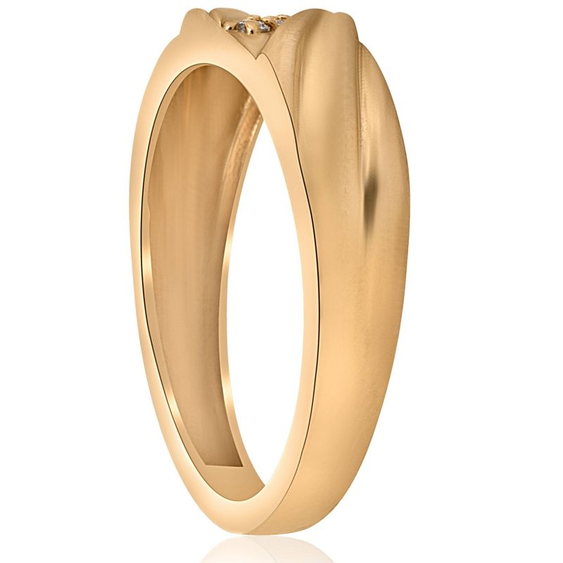 Pompeii3 Mens Diamond Wedding Anniversary Ring 14k Yellow Gold, 2 of 5