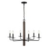 Penbrook 6 Light 32" Chandelier - Black/Walnut - Safavieh. - image 4 of 4