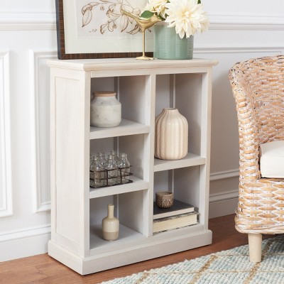 Quartz Gray Wood Cube Bookshelf