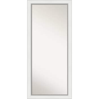 29"x65" Eva White Silver Framed Full Length Floor/Leaner Mirror - Amanti Art