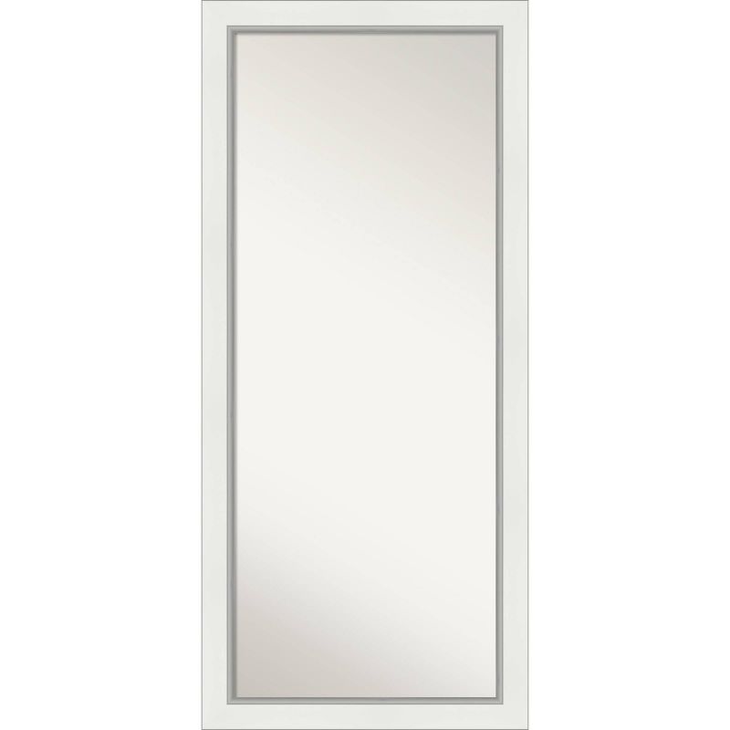 29&#34;x65&#34; Eva White Silver Framed Full Length Floor/Leaner Mirror - Amanti Art, 1 of 9