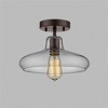 Homestock Dickens Industrial-Style 1 Light Rubbed Bronze Semi-Flush Ceiling Fixture 11" Shade - 3 of 3