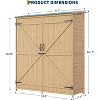64"Outdoor Wooden Storage Cabinet,Vertical Tall Garden Tool Shed with Waterproof Sloped Roof,Lockable Double Doors&Adjustable Shelves for Backyard - 2 of 4