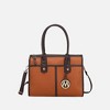 MKF Collection Livia Women's Satchel Bag Vegan Leather by Mia K - Cognac Chocolate - 2 of 4