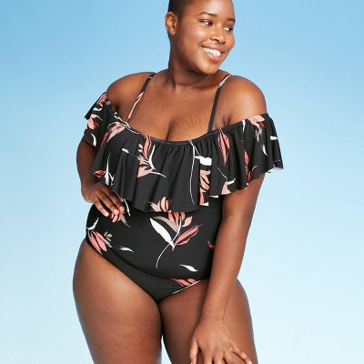 plus size ruffle one piece swimsuit