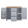 NicBex Mobile Kitchen Island Cart Morden Kitchen Storage Cabinets on Wheels with 2 Spacious Cabinet Doors and 3 Large Drawers for Kitchen - 4 of 4