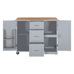 NicBex 50Inch Rolling Kitchen Island with 3 Drawer,2 Slide-Out Shelf and Internal Storage Rack - 1 of 4