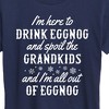 Women's - Instant Message - Drink Eggnog And Spoil The Grandkids Christmas Short Sleeve Graphic T-Shirt - 2 of 4