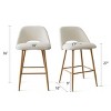 Boucle Counter Stool Set Of 3 Modern Upholstered Arched Back Kitchen Island Seating With Padded Seat And Footrest-Tanpinhause - 4 of 4