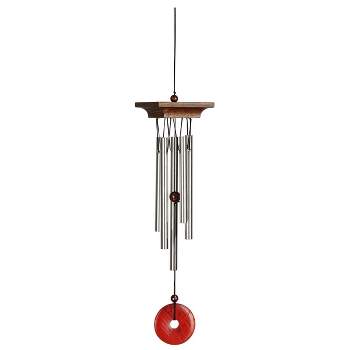 Woodstock Wind Chimes For Outside, Garden Décor, Outdoor & Patio Décor, Woodstock Red Jasper Chime Silver Wind Chimes