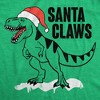 Womens Santa Claws T Shirt Funny Xmas Dino T Rex Joke Tee For Ladies - Crazy Dog Women's T Shirt - 2 of 4