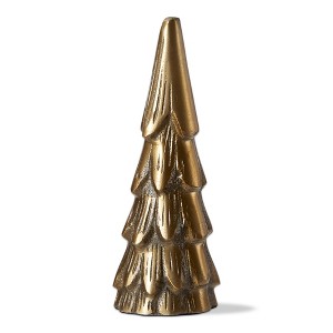 TAG Cast Aluminum Gold Metal Christmas Tree Decor Small for Tabletop or Mantel, 6 inch - 1 of 2