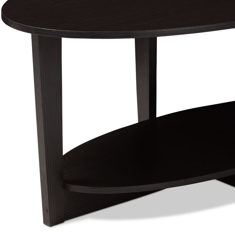 Jacintha Modern and Contemporary Finished Coffee Table Dark Brown - Baxton Studio, 5 of 8