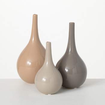 Sullivans Ceramic Vase Set of 3, 10"H, 9"H & 7"H