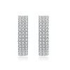 Guili Rhodium Plated Cubic Zirconia Three Row Hoop Earrings Featuring Modern Sophisticated Design Perfect for Everyday and Special Occasions - 2 of 3