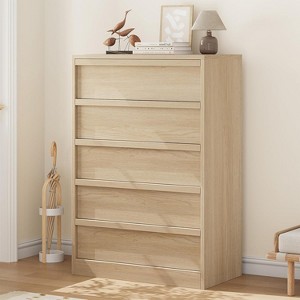 Jojoka 5 Drawer Dresser for Bedroom, Modern 5 Chest of Drawers Tall with Large Drawers Storage - 1 of 4