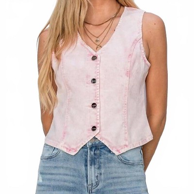 Women's Vera Denim Sleeveless Vest - RISEN