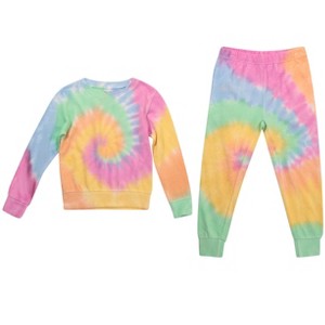 Just Love Tie Dye Long Sleeve T-Shirt and Jogger Pants for Girls - 1 of 3