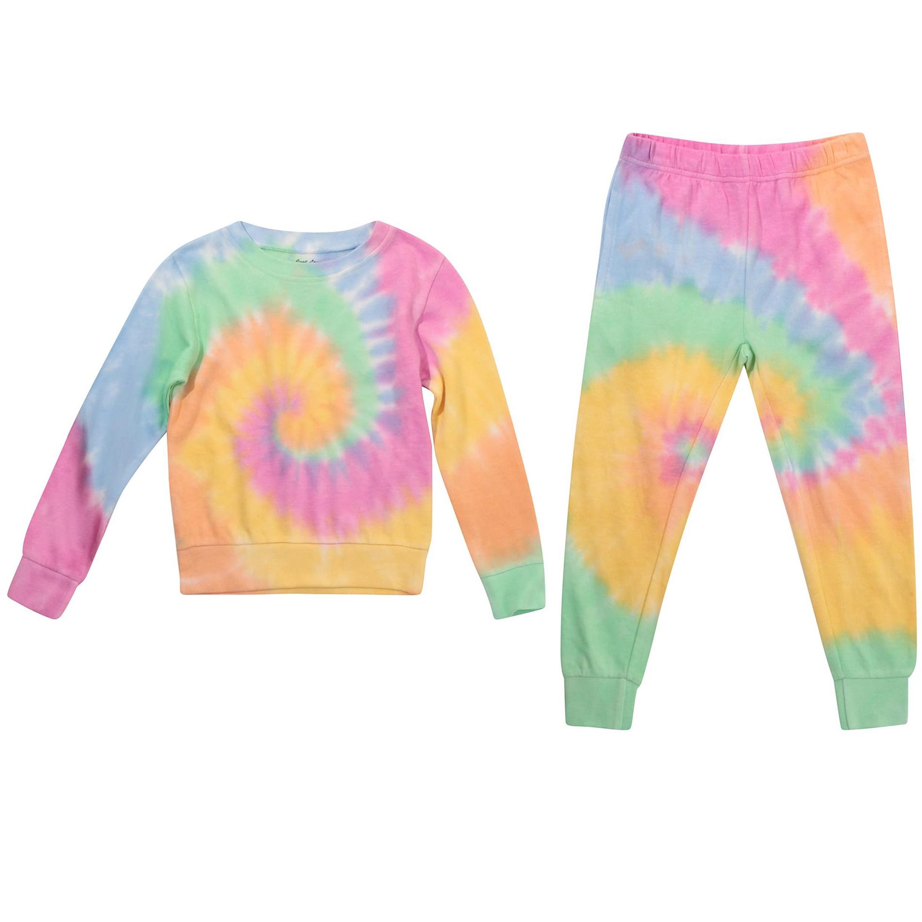 Just Love Tie Dye Long Sleeve T-Shirt and Jogger Pants for Girls