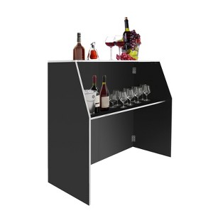 YIYIBYUS Portable Bar Cabinet, Folding Event Bar with Top and Middle Shelves - 1 of 4