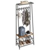 4-in-1 Entryway Hall Tree with Coat Rack, Shoe Bench & Hooks, Industrial Metal Frame Organizer - 4 of 4