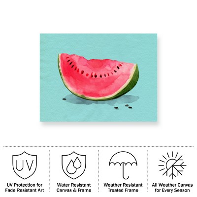Summer Watermelon Outdoor Canvas Print with Light Blue Background