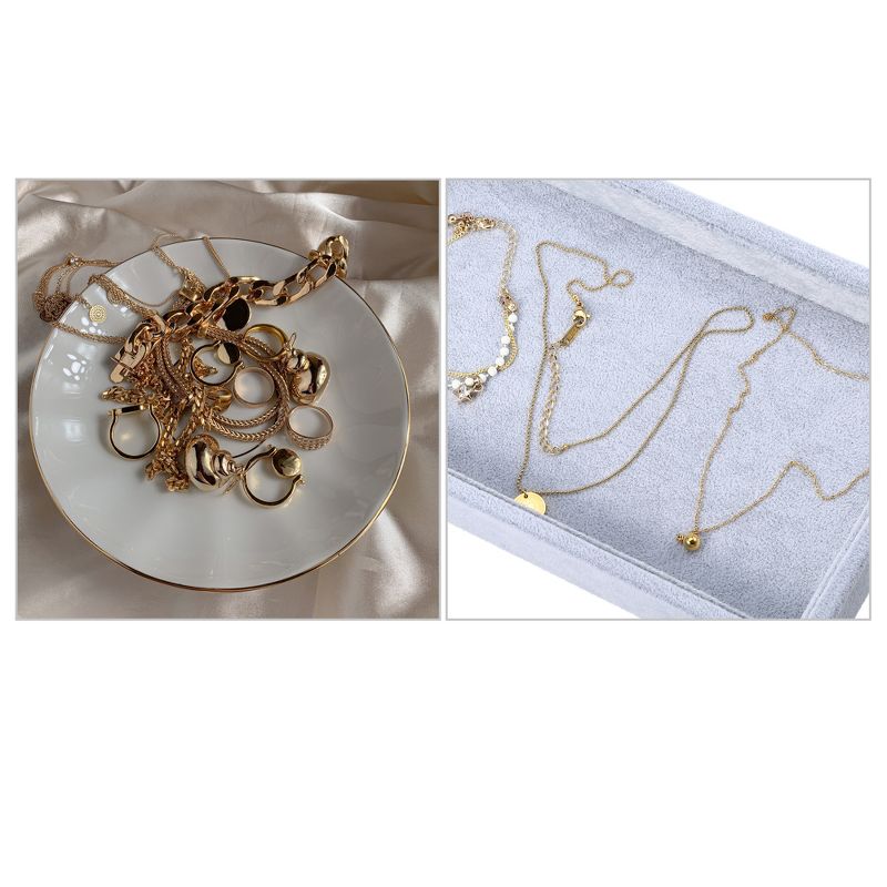 Unique Bargains Velvet Jewelry Tray Empty Stackable Tray Box for Rings Earrings Necklace Bracelet Pendants 1 Pc, 5 of 7
