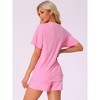 INSPIRE CHIC Women's Pajama Set Short Sleeve Lounge Set Elastic Shorts 2 Piece Pjs Sets with Pockets - 3 of 4