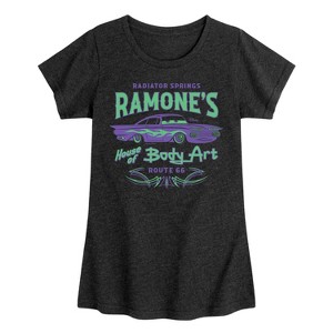 Girls' - Disney - Radiator Springs Ramone's House of Body Art Rt 66 Fitted Short Sleeve Graphic T-Shirt - 1 of 4